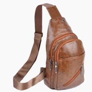 Brown Leather Cross Body Bag